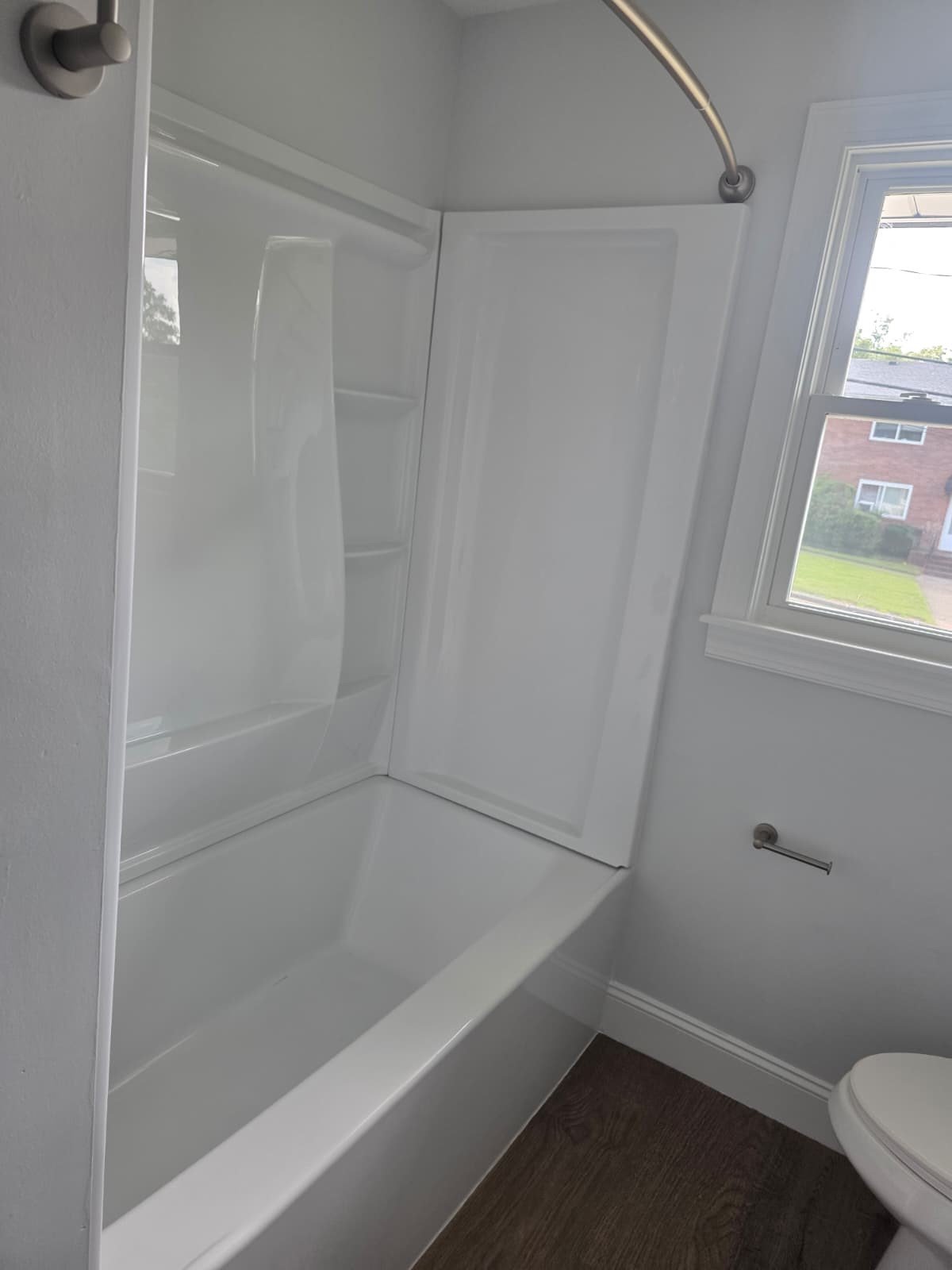 Commercial office space with accent wall painted by Arias Painting NC LLC